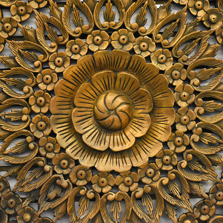 泰式柚木雕花板中式客厅餐厅墙面装饰挂件店铺店面墙上装饰品壁饰