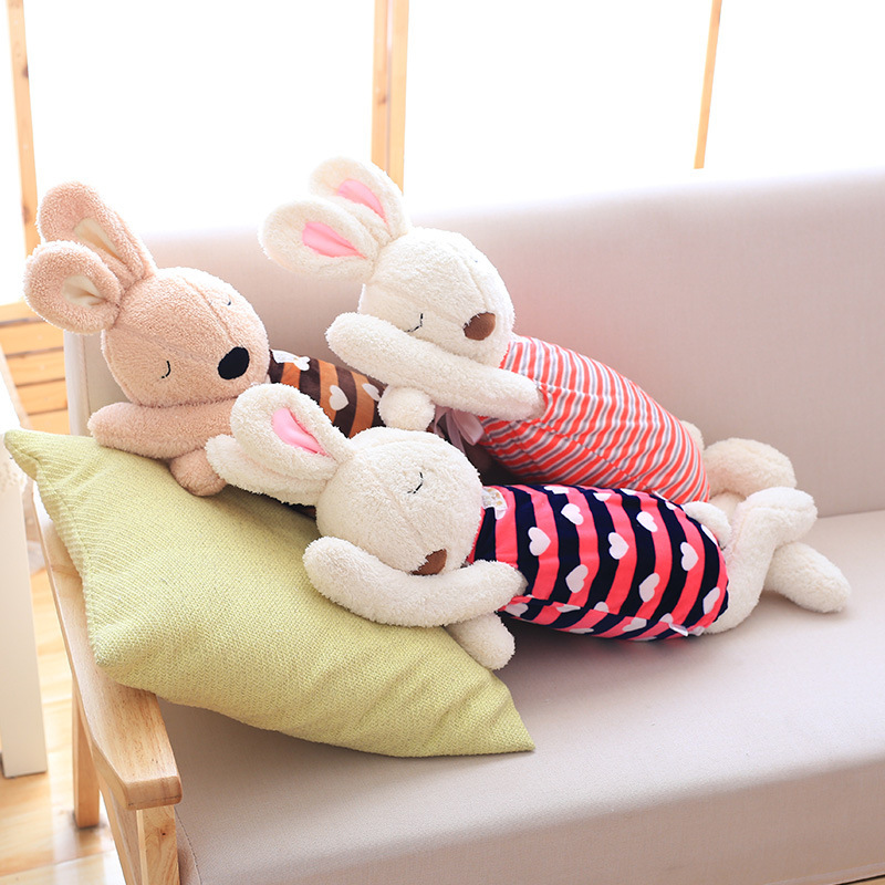 卡通安抚兔公仔新生儿安抚玩偶呆萌可爱可啃咬安全批发