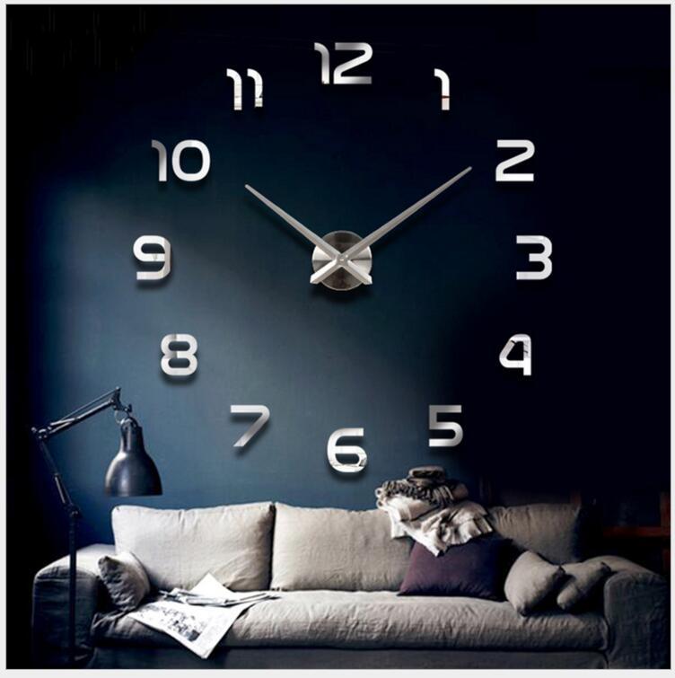 厂家批发超大尺寸创意数字DIY挂钟欧式钟表客厅装饰钟现代墙贴钟