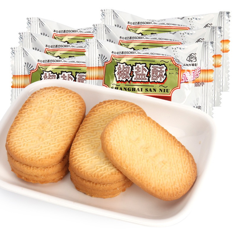 三牛椒盐酥饼干10斤整箱装 椒盐味饼干上海特产小吃零食代餐饼干