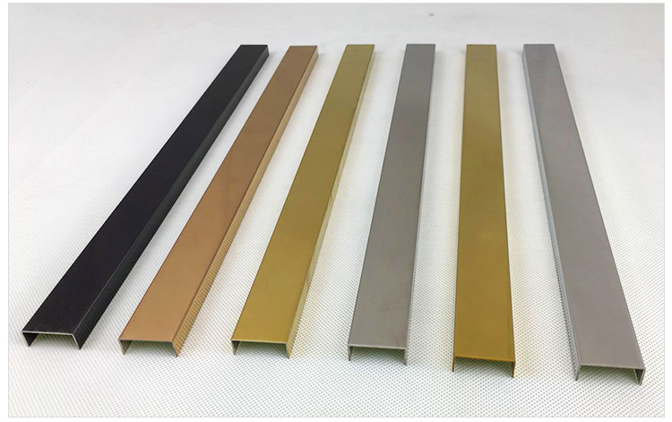 定制家庭装修不锈钢装饰收边条 吊顶背影墙包边槽扣封边u型包边条