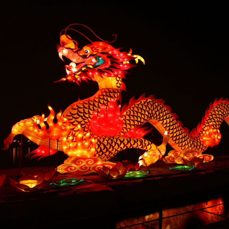中秋大型龙花灯民俗新年春节彩灯定制化工厂货源元宵节中秋兔子灯