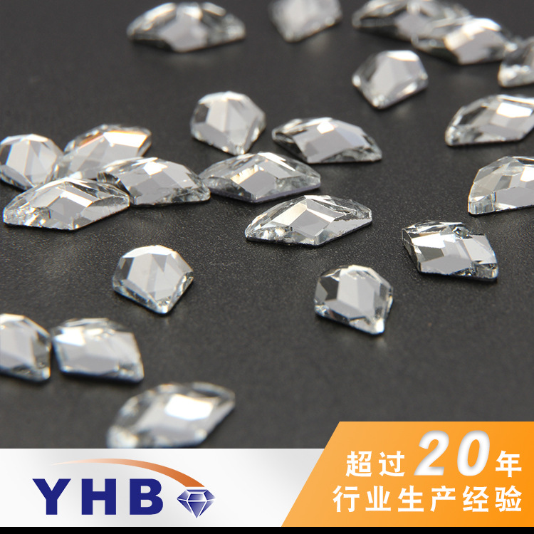 Factory Wholesale Special-Shaped Glass Hot Drilling Diamond Flat Imitation Diamond 6 * 10mm Clothing Imitation Olympic Fancy Shape Diamonds