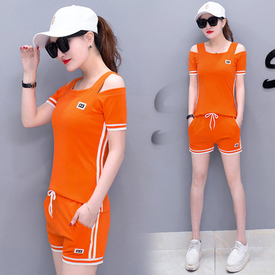 2018夏季潮流女生套装休闲运动服两件套装女