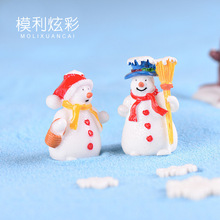 新品 建筑模型材料 沙盘 景观 装饰 圣诞节礼物 雪人情侣模型