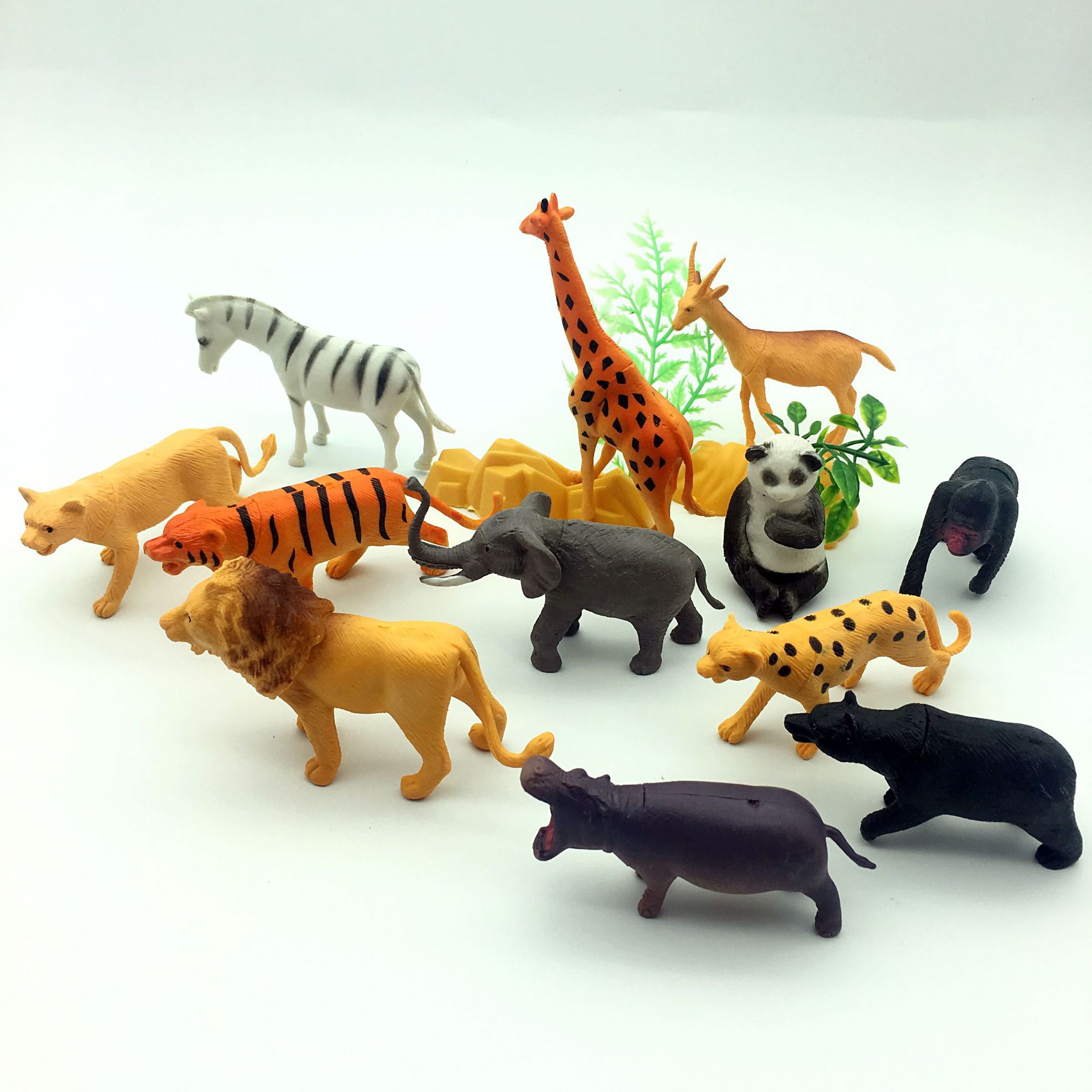 厂家直销12只中号儿童玩具野生动物模型套装热销玩具赠品