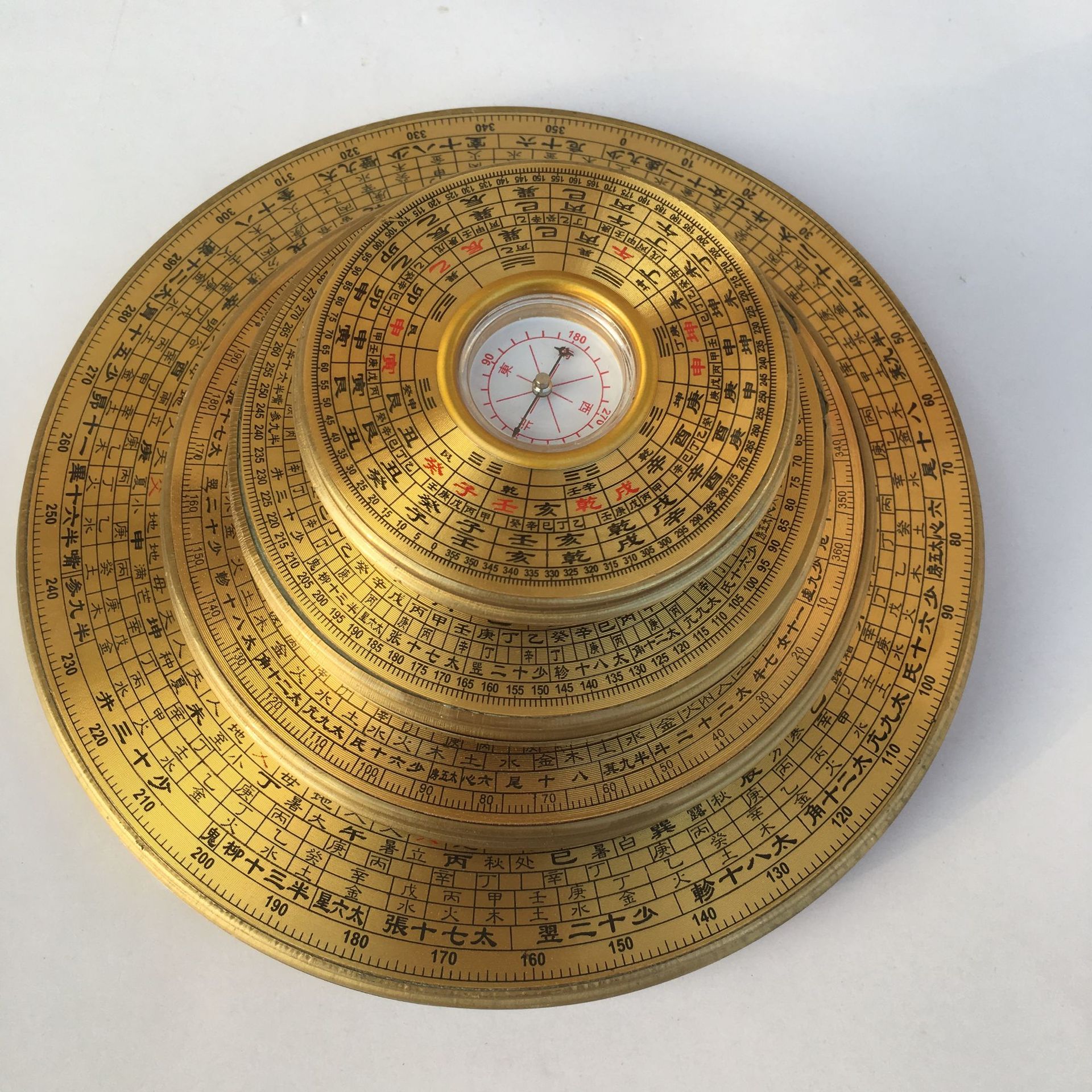 风水汇香港易经活盘铜加盖罗盘随身携带厂家直销测风水专业罗经仪