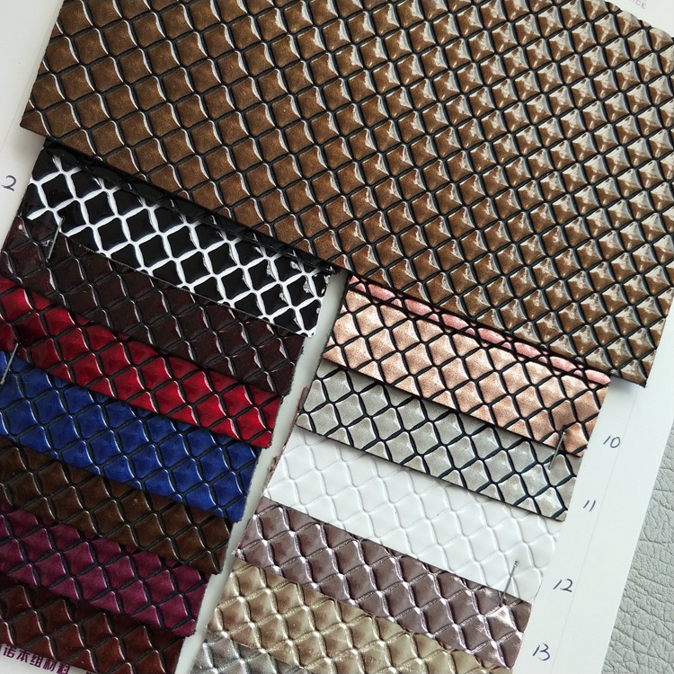高档优质仿棉绒底鞋面装饰箱包手袋水晶亮面菱形格方块l5921