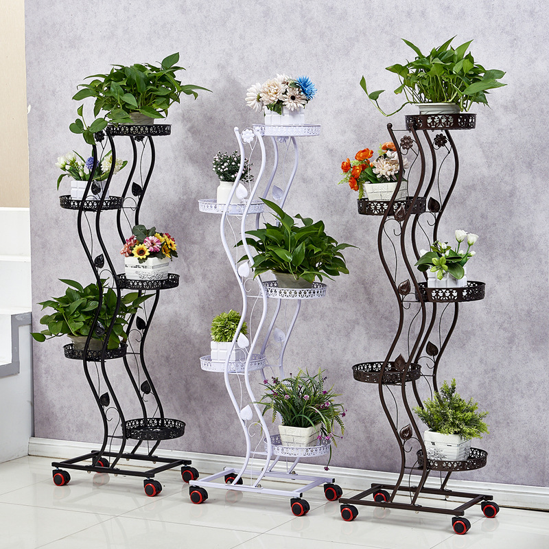 铁艺花架多层阳台客厅室内省空间落地绿萝吊兰置物架子多功能