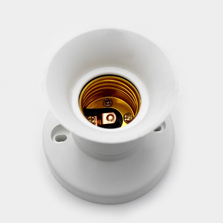 澳标卡口白色灯座 pc塑料材质 圆形灯座 平灯插口灯头灯座