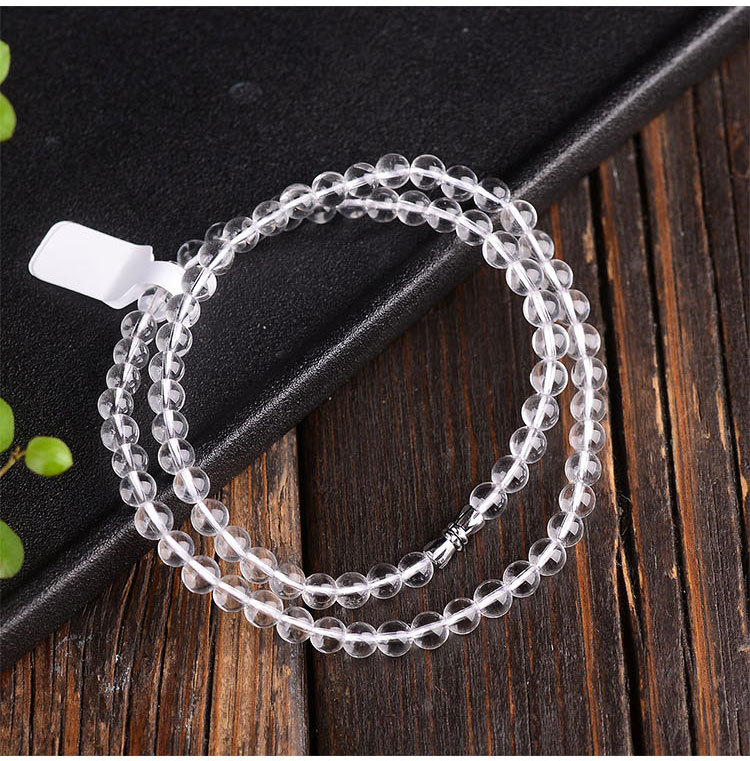 厂供 天然白水晶项链塔链锁骨链时尚饰品男女款改善磁场首饰