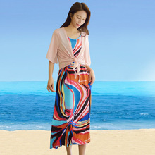 新款波西米亚长裙海岛沙滩裙泰国海边度假长款修身显瘦大摆连衣裙