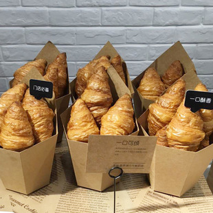 易长驰烘焙包装角牛皮卡盒西点面包牛皮纸盒牛角包纸托包装盒
