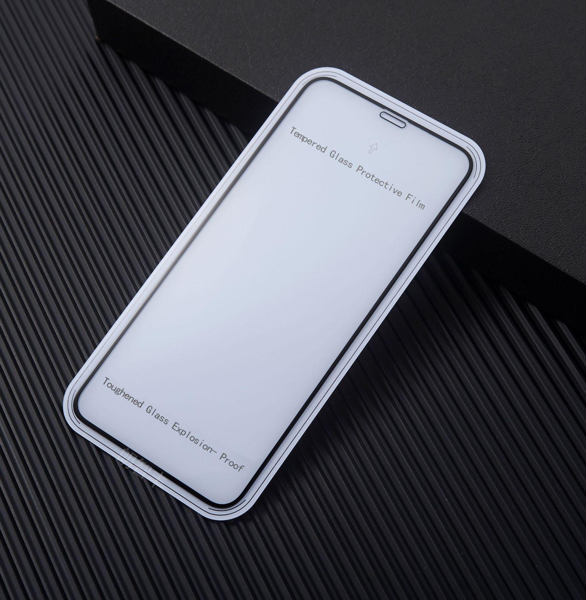 适用于iphone12promax钢化膜 苹果11 xs丝印满版高铝电镀玻璃贴膜