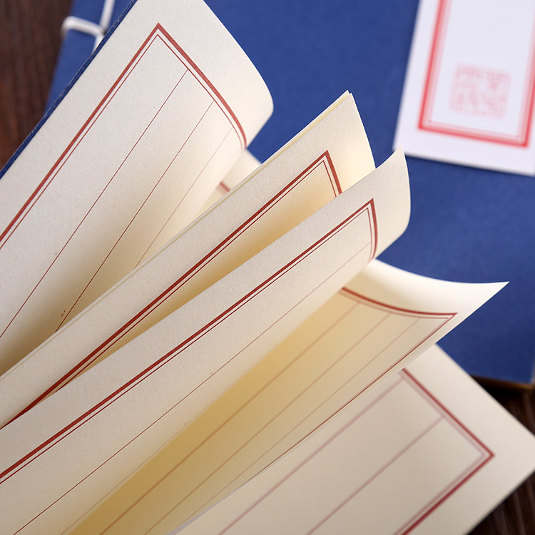 中国风笔记本秘笈本蓝皮本手工线装本古装本广告记事本子定制定做