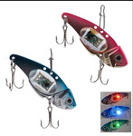 LED鱼形诱鱼器 水下发光灯鱼饵 假饵金属发光饵
