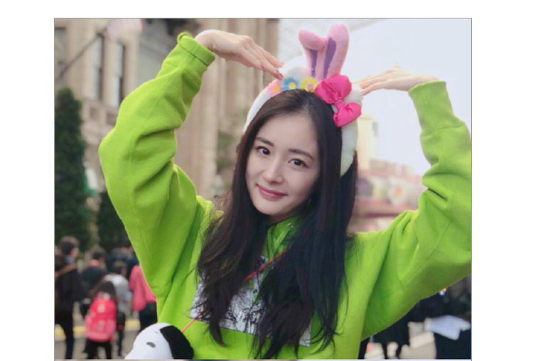 现货2018秋季杨幂明星同款断臂新款卫衣微博绿色