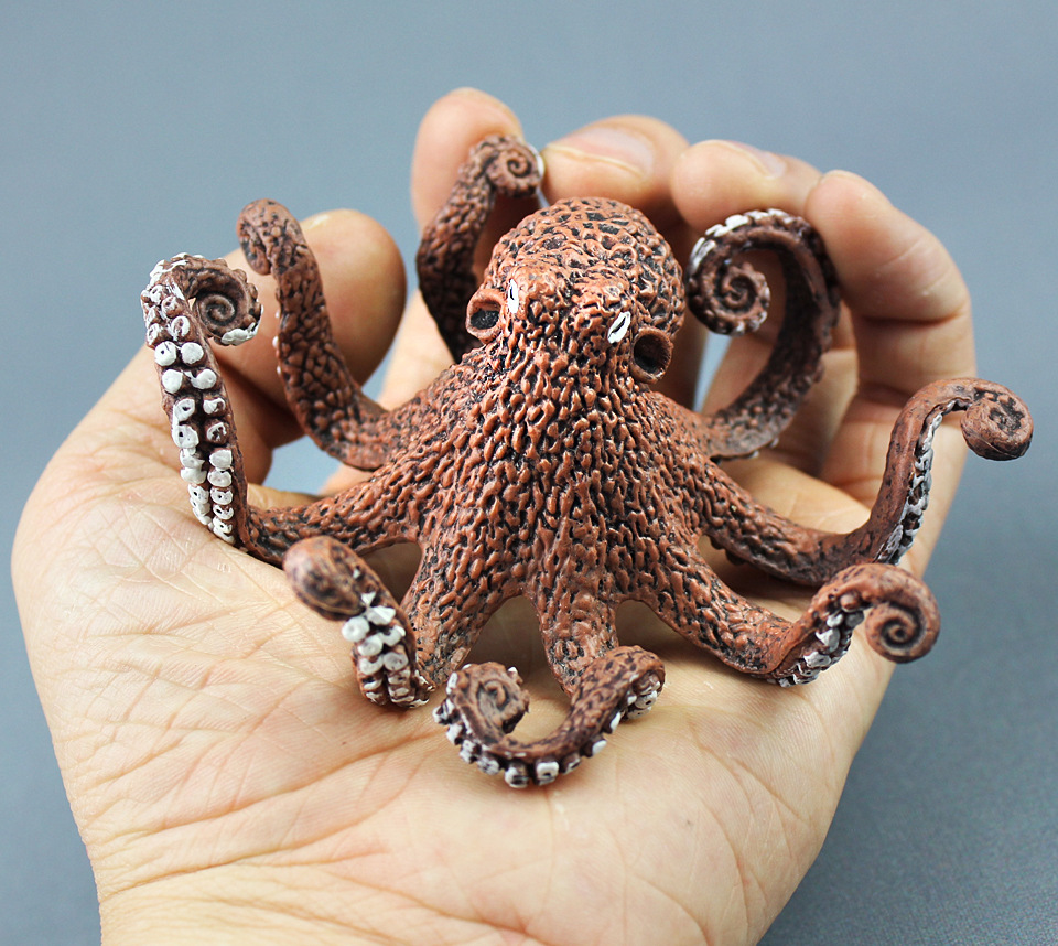 外贸新款八爪鱼海洋生物模型仿真章鱼实心塑胶海底总动员玩具摆件