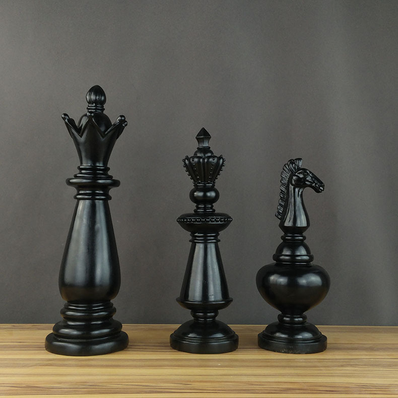 欧式国际象棋摆件创意树脂工艺品象棋三件套开业礼品客厅书房摆件