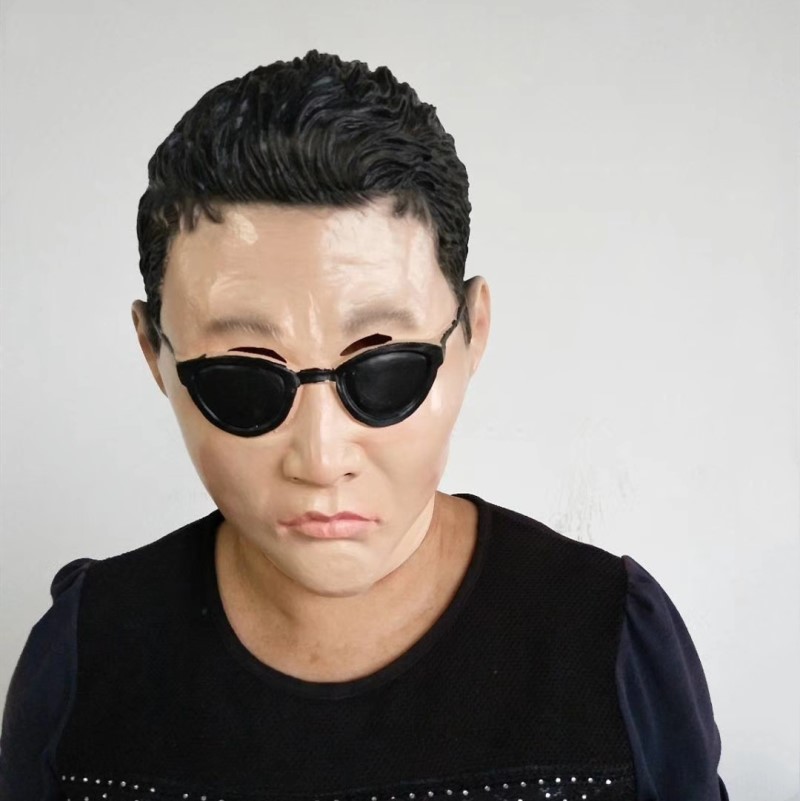 新款万圣节成人搞怪名人演出乳胶面具鸟叔墨镜男人头套影视道具