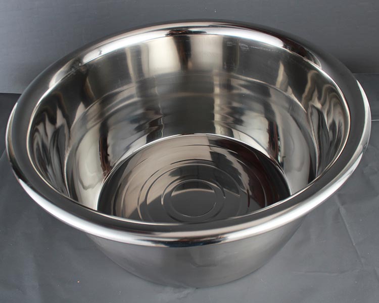 厂家直销不锈钢201加厚不锈钢盆加深反边斗盆带盖洗菜盆 加高调料