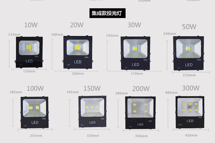 5054黑金刚投光灯 高亮度户外工程照明投光灯 led100w户外投光灯
