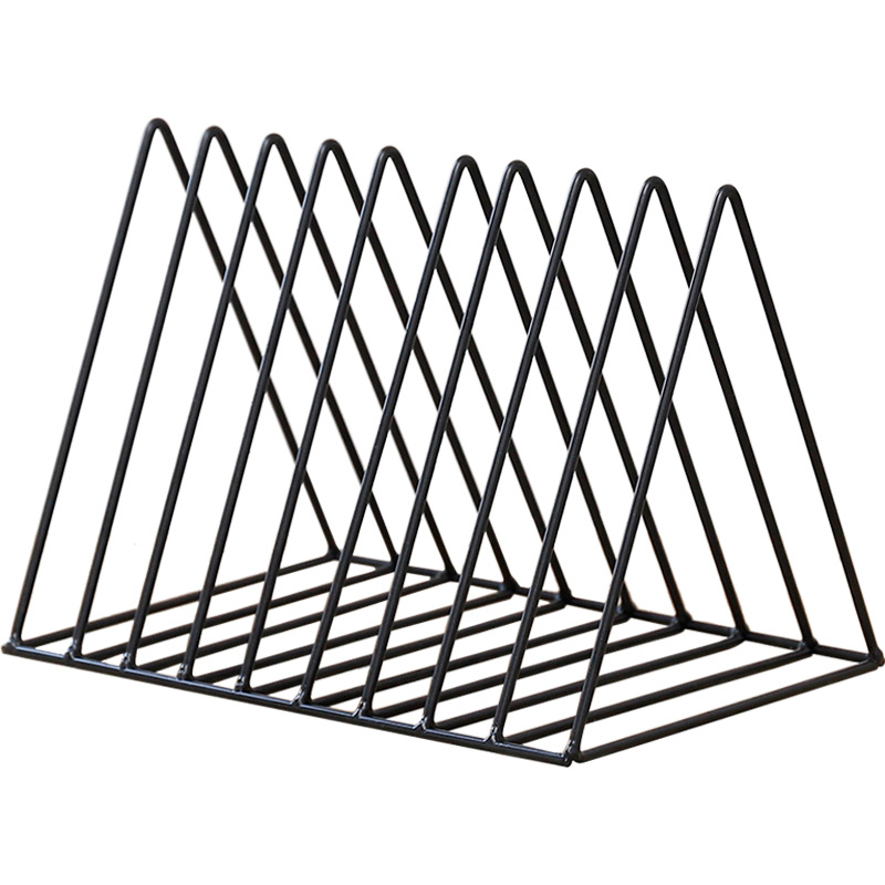 Ins Nordic Style Iron Golden Triangle Storage Rack Creative Office Desktop Magazine Storage Rack Metal Newspaper Rack