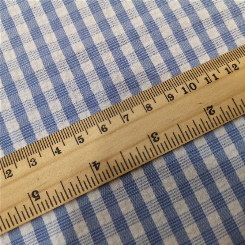 2018新款梭织涤纶弹力格子布 春夏0.5公分格子时装面料免费拿样