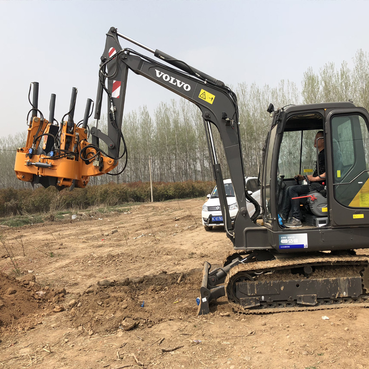 挖掘机带动小型号挖树机头 c40型 5-7公分小树移栽 高土球效率