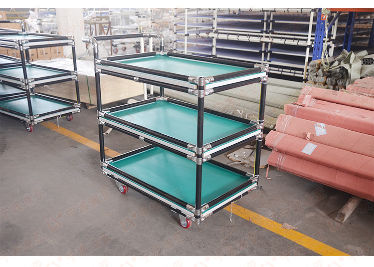 防静电精益管周转车 免费设计定制线棒手推车工具车