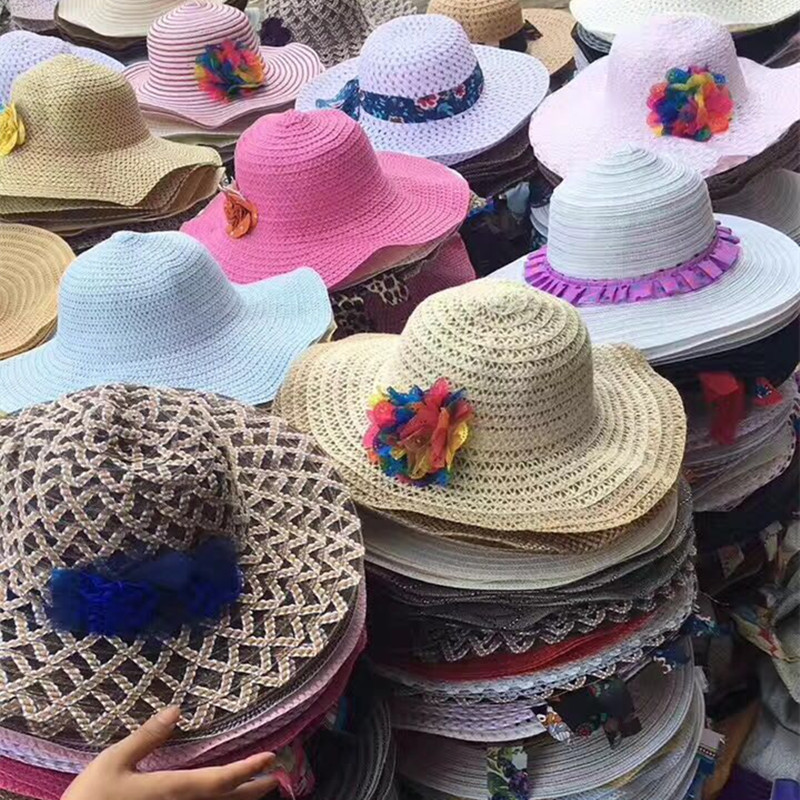 Summer Stall Night Market Hot Sale 5 Yuan Model Straw Hat Ladies 5 Yuan Model Summer Hat Sun Hat