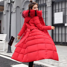 加厚棉服女过膝中长款2020新款韩版冬季女士棉衣修身连帽棉袄外套