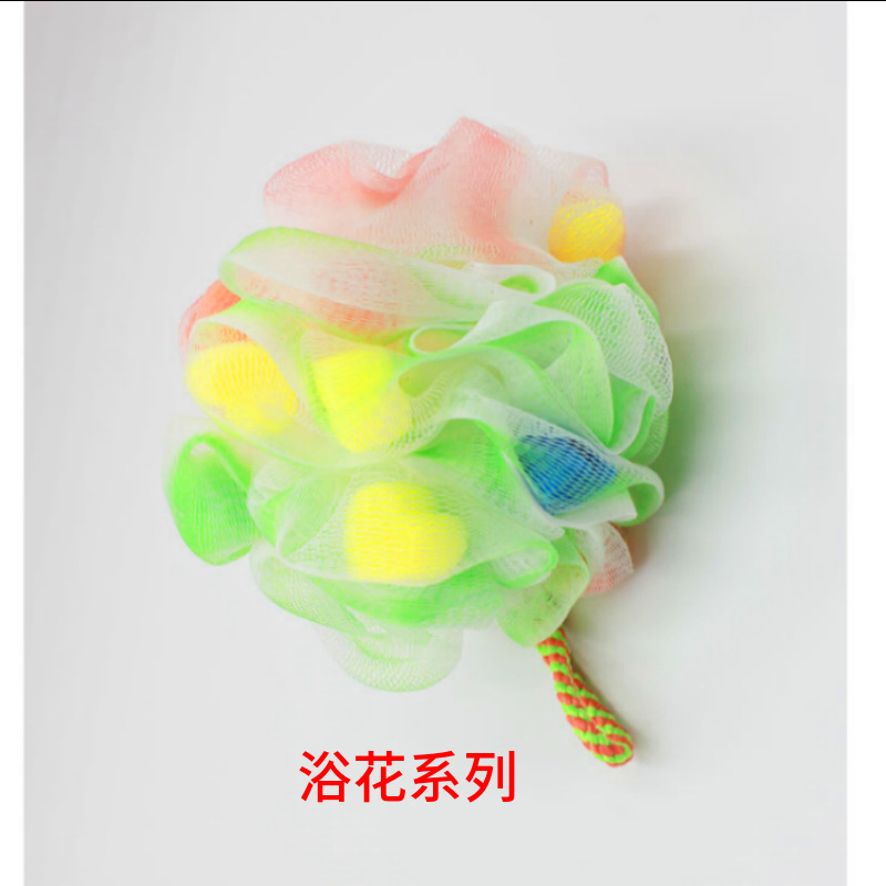 Factory Direct Sales Colored Loving Heart Sponge Grain Loofah Easy Foaming Super Soft Lanyard Bath Bath Sponge