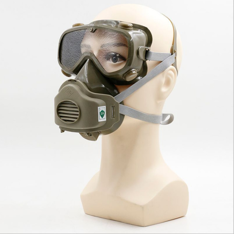 一护防风式防尘面罩 护目防尘面具口罩 防飞溅带眼镜防烟尘全面罩