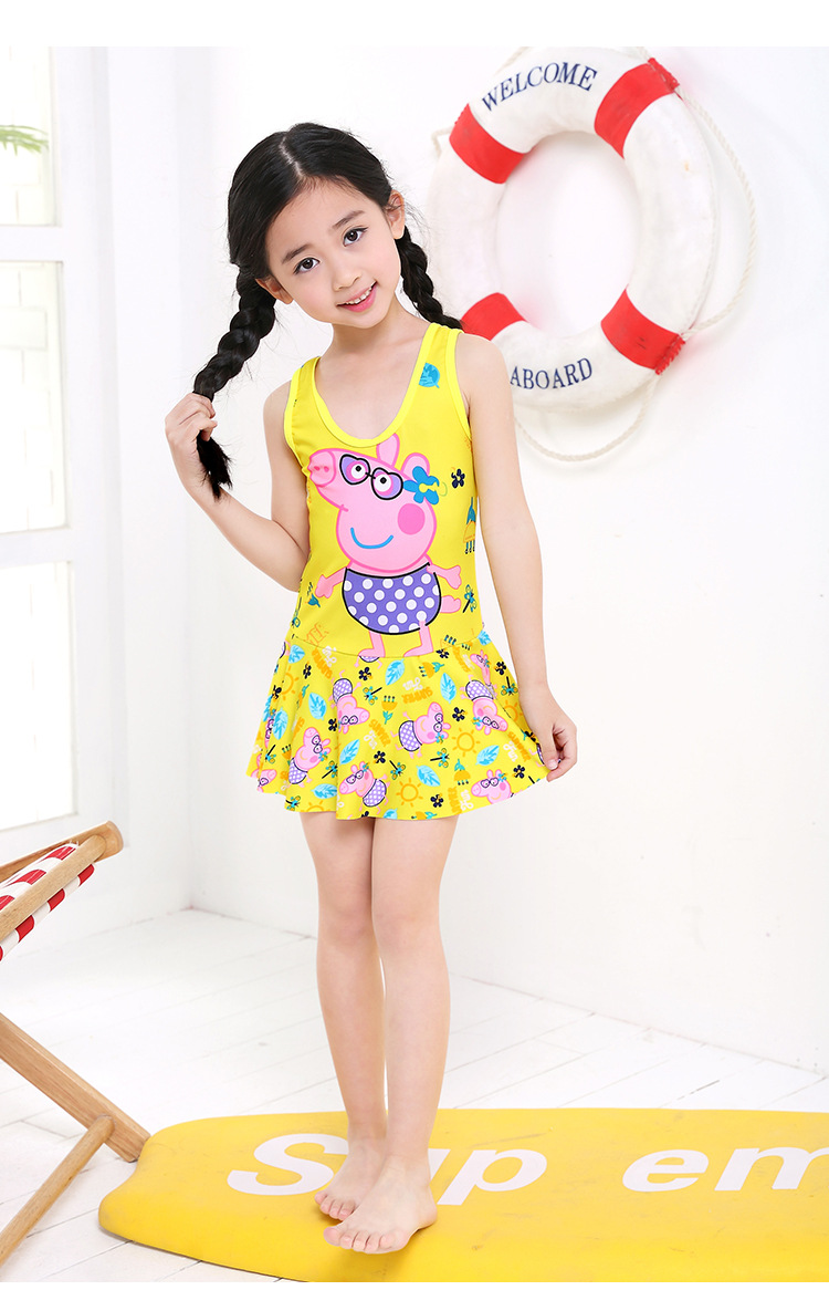 3-6岁韩版儿童泳衣女童小中童宝宝小女孩可爱连体泳装批发