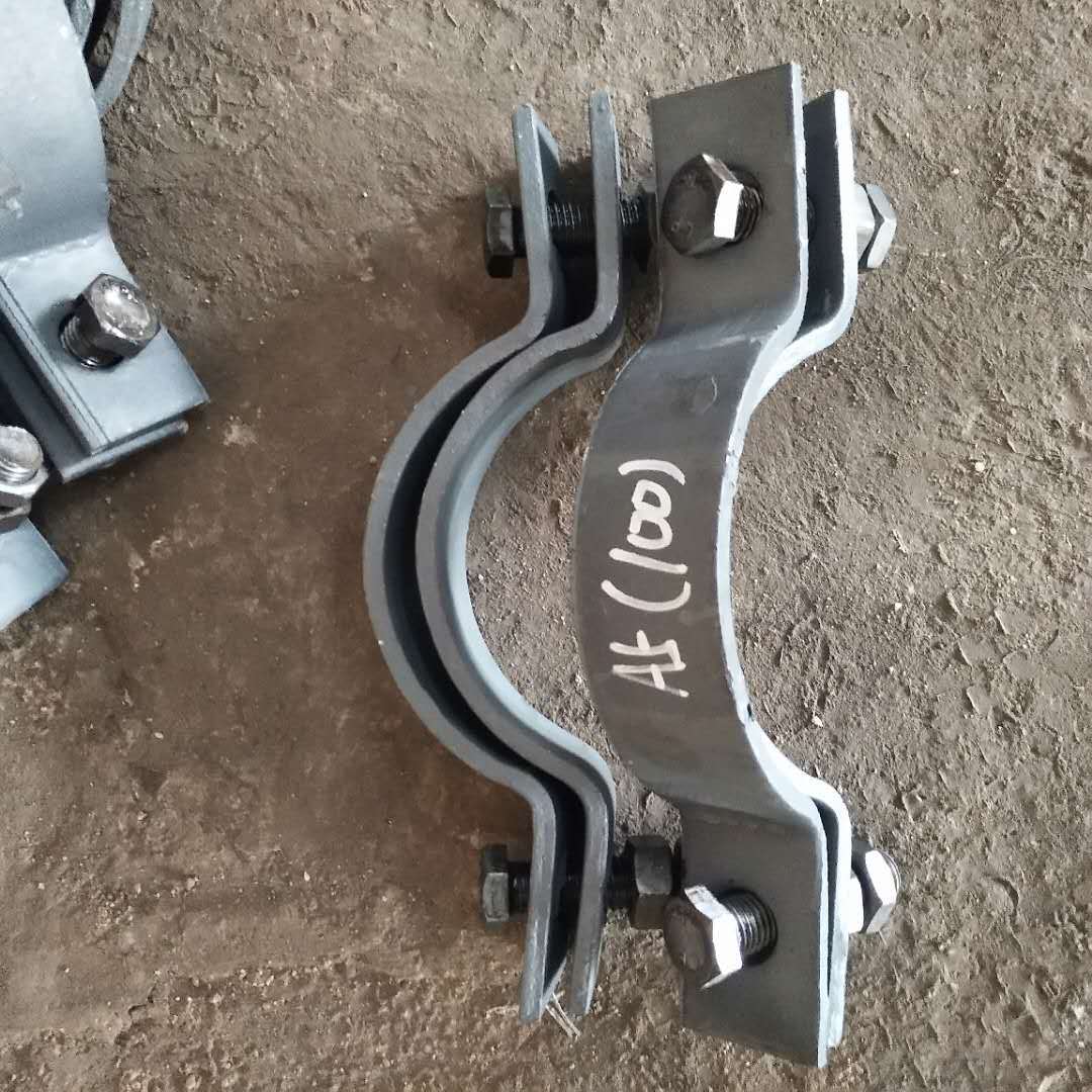 保冷管夹 热镀锌三螺栓管夹保温支吊架扁钢抱箍管卡 双螺栓管夹