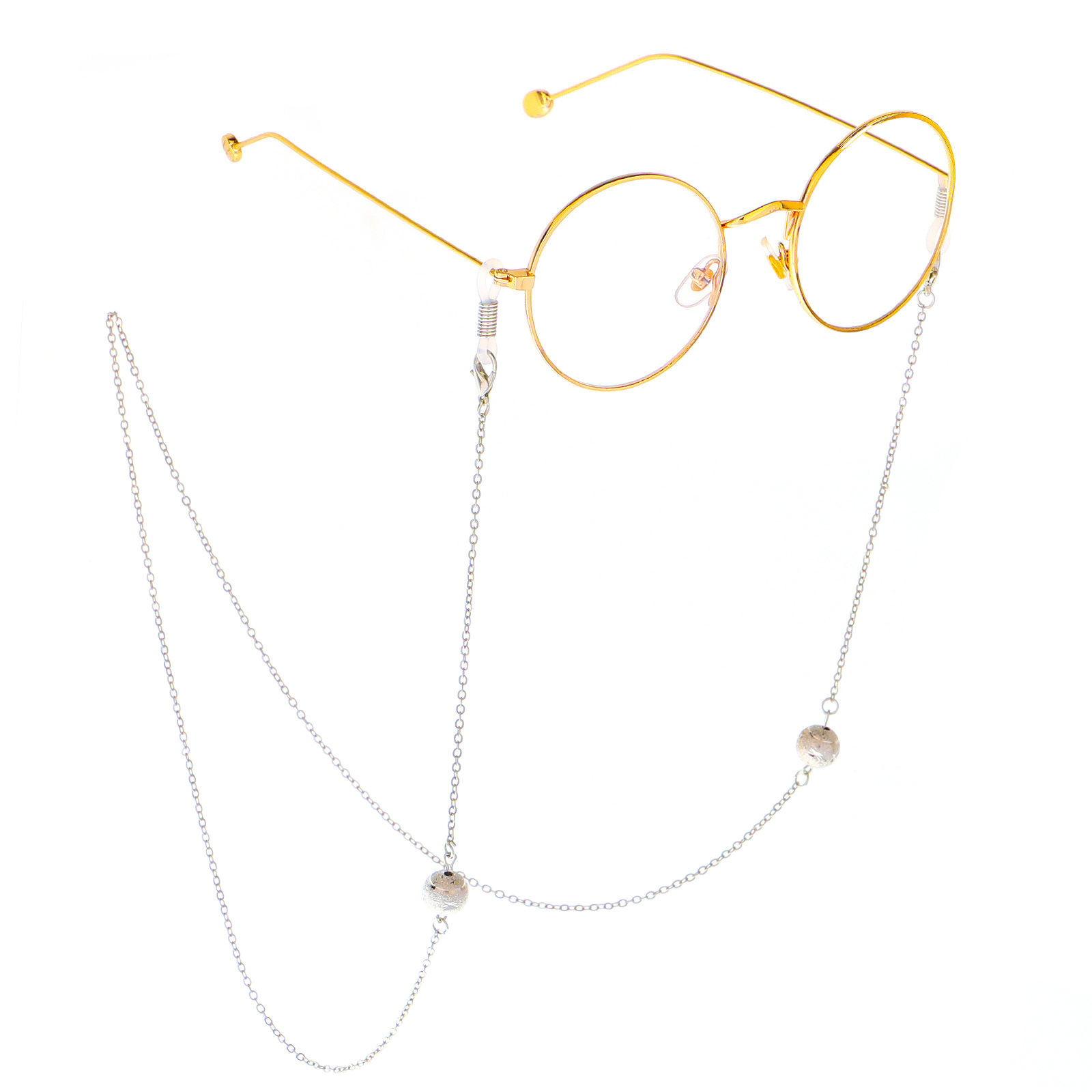 网红同款 时尚链条文艺眼镜链 挂脖 铜珠 球 长款 老花镜防丢链