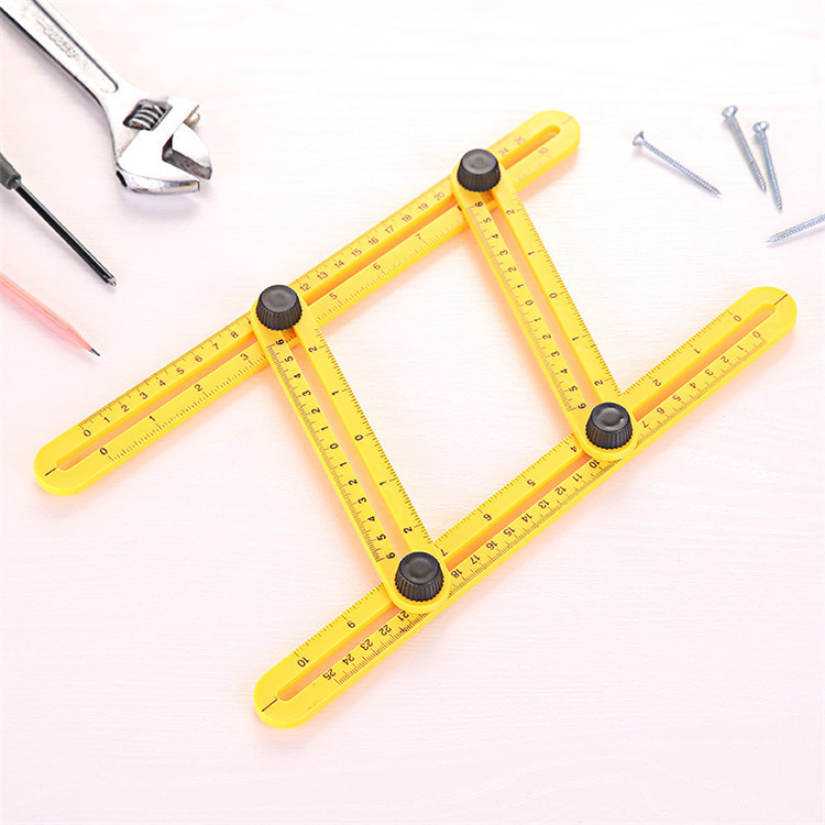 折叠活动四角折尺 不规则折叠尺 滑动塑料尺 广告四边折尺