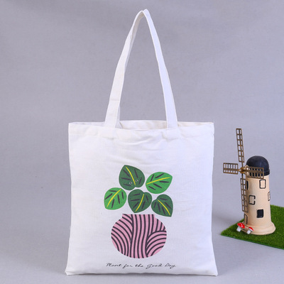 创意印花棉布广告手提购物袋 环保折叠学生手提帆布袋