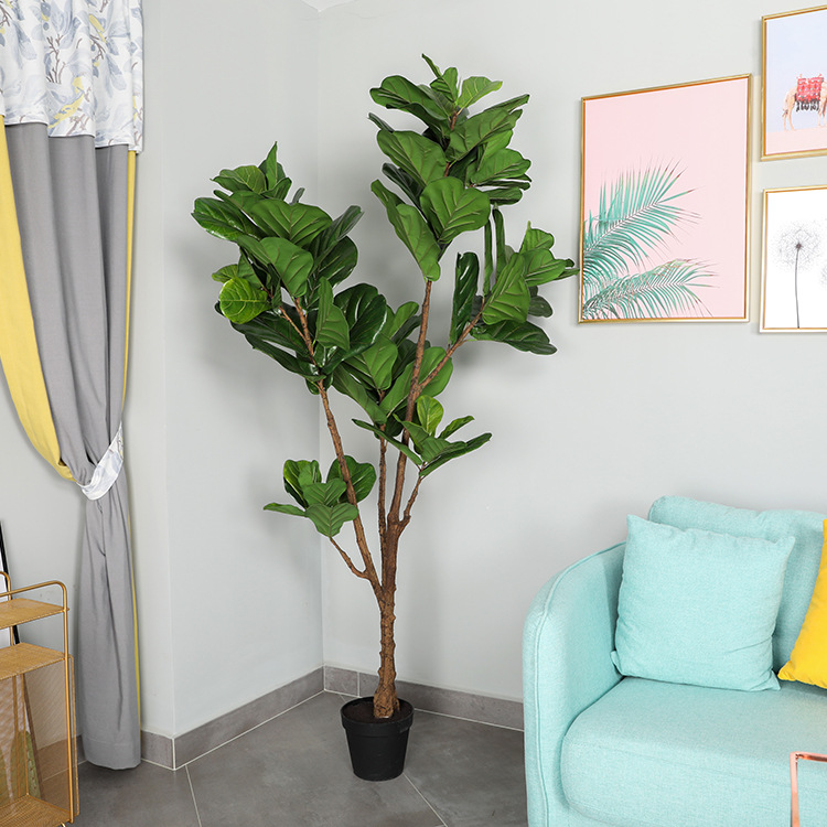 Factory Direct Sales Nordic Large Simulation Ficus Lyrata Potted Living Room Home Simulation Fake Flower Ornaments