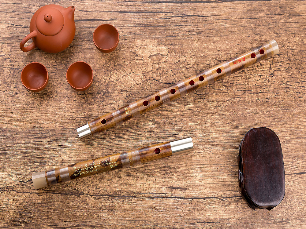 笛子 南音特高精品带皮烫花苦竹笛大师级笛子大气美观送高端礼品
