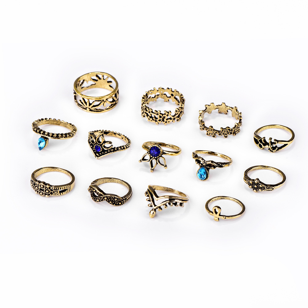 场合旅游纪念处理工艺镶钻造型花卉货号7859风格复古材质合金种类戒指