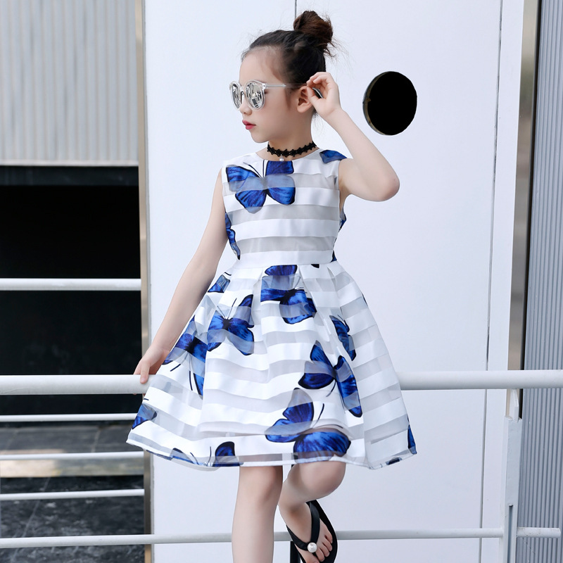 夏季上新中大童女童大蝴蝶连衣裙012852