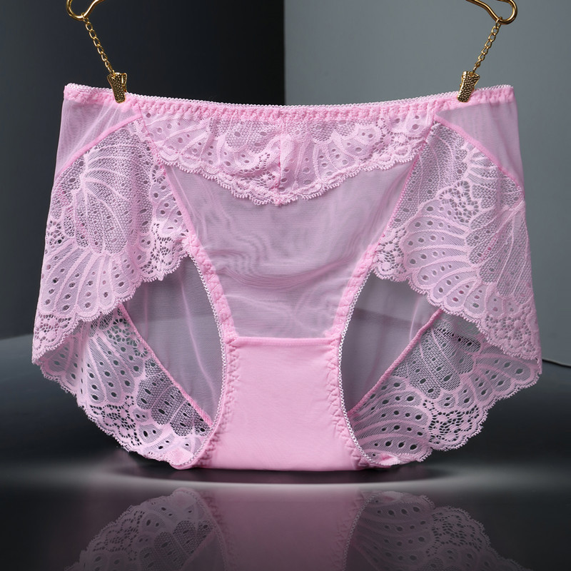 新款女士蕾丝内裤纯棉裆三角裤舒适内裤女花边透气无痕内裤