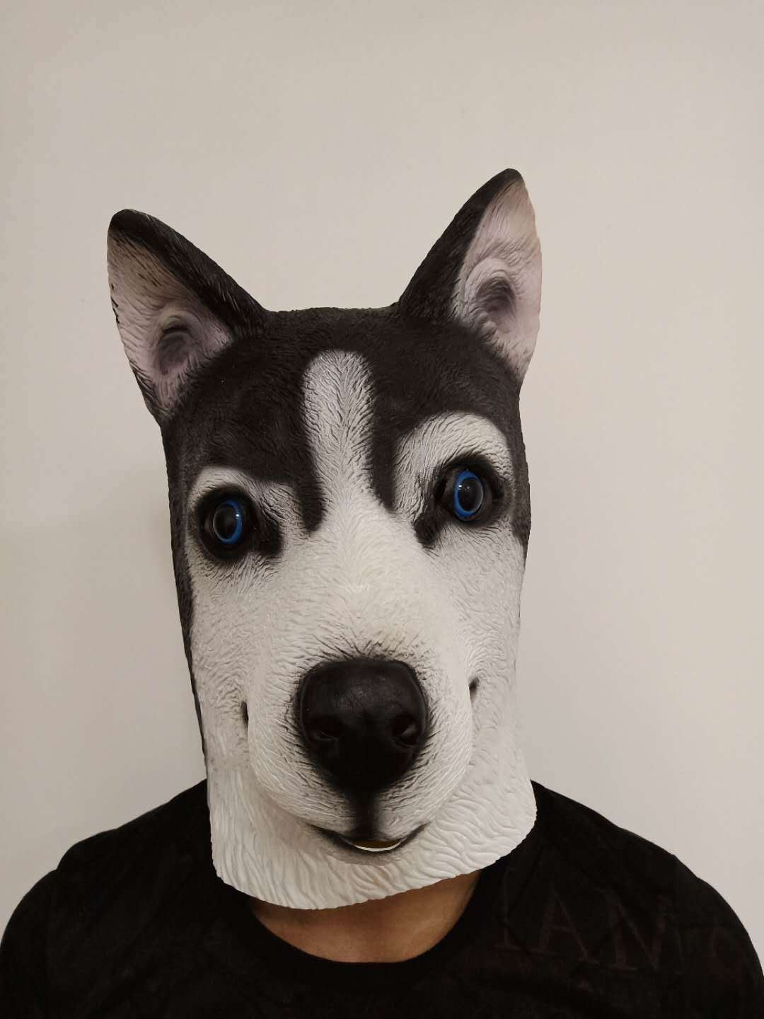 工厂直销万圣节哈士奇面具狗头二哈动物乳胶头套