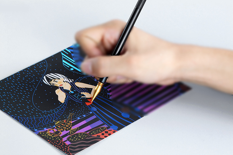 夜景刮画刮笔镀金刮笔刮刮笔刮画工具双头两用刮画笔刮画笔批发