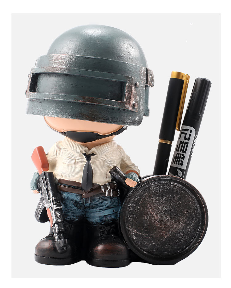 绝地求生吃鸡q版手办公仔刺激战场笔筒零钱储蓄罐摆件生日礼物品