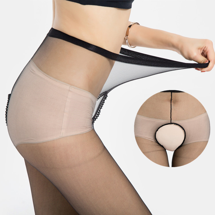Sexy Lingerie Sexy See-through Uniform Seductive Passion Open Line T-Shaped Crotch Seamless Pantyhose Stockings