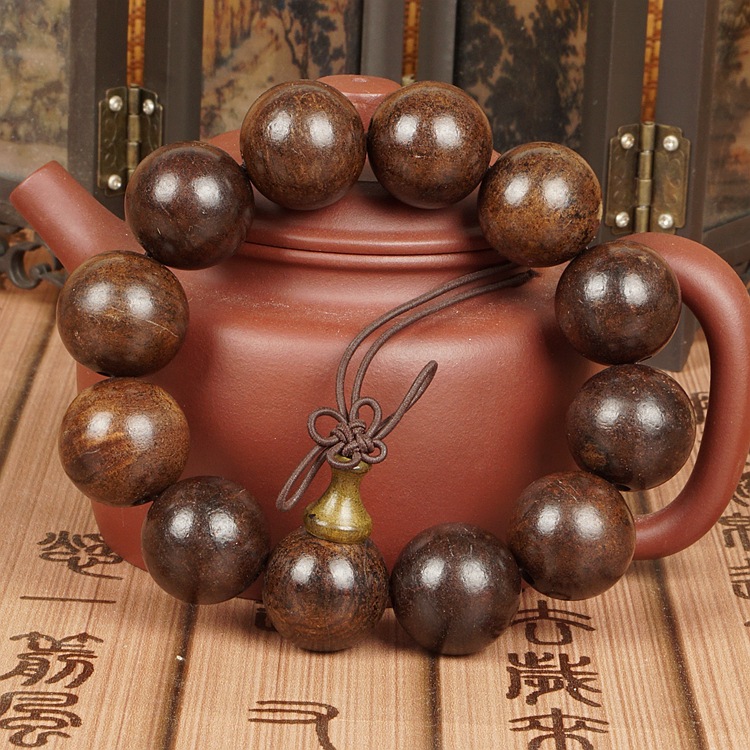 皮灰木手串原木2.0佛珠手链项链皮黑木似越南土沉香木老料沉水