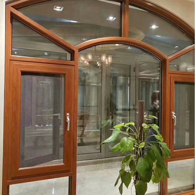 u型窗断桥平开窗飘窗 铝合金阳台落地窗 铁艺庭院平开窗